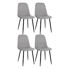 CLP 4er Set Esszimmerstühle Napier hellgrau Stoff