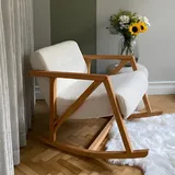 JVmoebel Schaukelsessel Wohnzimmer Polstersessel Einsitzer Sessel Sitzer Stoff Weiß Design (1-St., Sessel), Made in Europa weiß