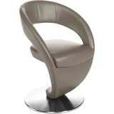 K+W Komfort & Wohnen Drehstuhl »Wave«, Leder Longlife BRONCO, Design-Drehstuhl, Drehteller in Edelstahloptik grau