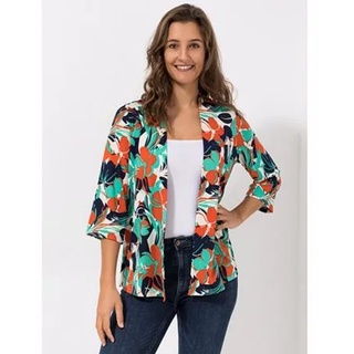 KIM & CO. Cardigan, 3/4-Arm Brazil Knit Jersey offene Front figurumspielend