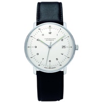 Junghans Herren-Armbanduhr XL Max Bill Automatic Analog Automatik Leder 027/4700.00