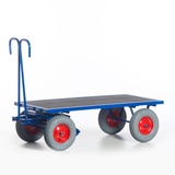 Rollcart Transportsysteme Handpritschenwagen,Tragl. 700kg,Ladefl. LxB 1200x800mm,Siebdruckplatte,RAL5010,4 Räder,Luft-Bereifung