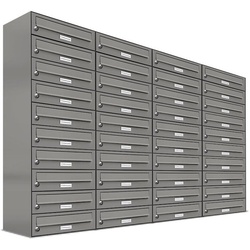AL Briefkastensysteme Wandbriefkasten 40er Premium Briefkasten Aluminiumgrau RAL Farbe 9007 für Außen Wand grau