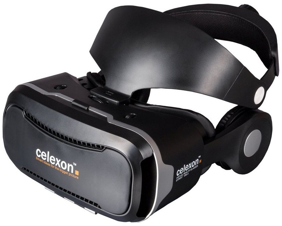 Celexon Expert - 3D Virtual Reality Brille VRG Plus Virtual-Reality-Headset (Passiv, Pupillen- / Sehstärkeneinstellung, für Smartphones von 3,5” bis 5,7) schwarz