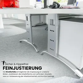 bümö Eckschreibtisch grau