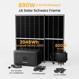 Growatt NOAH 2000 Balkonkraftwerk mit Speicher, 2048/4096/6144/8192Wh, 880/890/1760/1780W Bifaziale Solarmodule