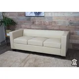 Mendler 3er Sofa Couch Loungesofa Lille ~ Leder, creme