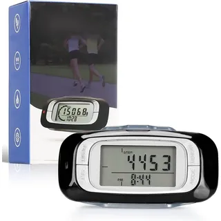 Minicloss Schrittzähler Multifunktionaler Mini-Schrittzähler, Geh-Pedometer, zählt Schritte/Distanz/Kalorien, mit großem Display
