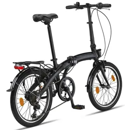 licorne bike gmbh Licorne Bike Phoenix 2D, 20 Zoll Aluminium-Faltrad-Klapprad, Scheibenbremse, Discbremse, V-Bremse Faltfahrrad-Herren-Damen, 7 Gang Kettenschaltung ... - Schwarz
