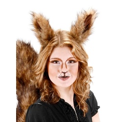 Elope Kostüm XXL Eichhörnchenohren, Plüschige Tierohren für Karneval und Mottoparty in Übergröße braun