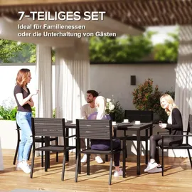 Outsunny Sitzgruppe 7-tlg. Dunkelbraun