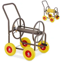 Relaxdays Schlauchwagen 50x83x80 cm Braun/Gelb
