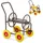Relaxdays Schlauchwagen 50x83x80 cm Braun/Gelb