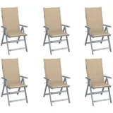 vidaXL Hochlehner Gartenstuhl 6 St. 6 x 6 x 6 cm beige