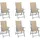 vidaXL Hochlehner Gartenstuhl 6 St. 6 x 6 x 6 cm beige