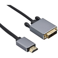 Helos Anschlusskabel, HDMI Stecker/DVI Stecker, PREMIUM 4K, 2,0m, schwarz