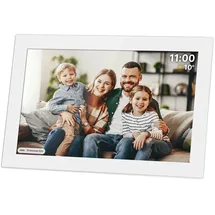 Krüger&Matz Kruger&Matz Digitaler Fotorahmen FRAMEO Wi-Fi MicroSD Video Timer Wetter Weiß