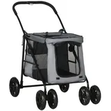 PawHut Hundewagen mit Kissen grau 102L x 62B x 105H cm