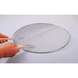 90cm Grill mit 2 Griffe, rund Edelstahl, Kugelgrill, 4mm Stäbe Grillrost V2A für Feuerschalen Grillschalen Rundgrill
