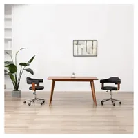 VidaXL Esszimmerstühle 2 Stk. Drehbar Schwarz Bugholz und Kunstleder