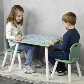 KESPER Kindertisch mit 2 Stühlen 55 x 45 x 55 cm Kiefer lackiert mint
