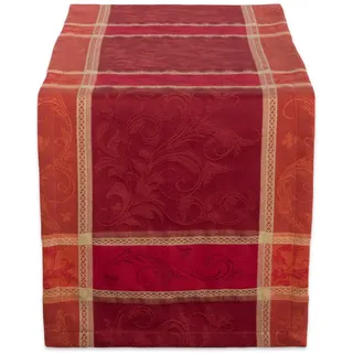 DII Traditionelle Ernte-Jacquard-Kollektion, Thanksgiving, Herbst-Tischdekoration, Damast-Baumwolle, 35,6 x 274,4 cm, rechteckiger Tischläufer, gebrannter orangefarbener Kürbisrebe