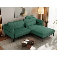 MKS MÖBEL Ecksofa SALENTO, Set, Komfortschaum, mobile Kopfstütze, Lose Kissen, Ecksofa L-Form, Puff, Taschenfedern, Metallstruktur, Schlafsofa grün