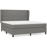 vidaXL Boxspringbett mit Matratze Dunkelgrau 180x200 cm Stoff1372345