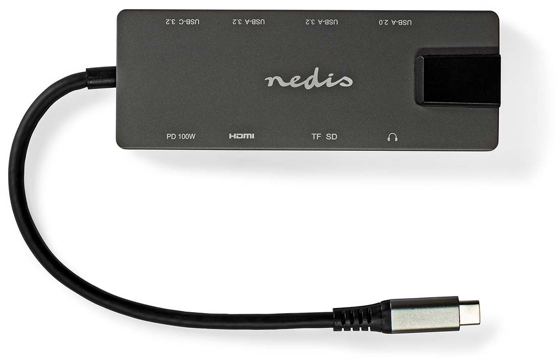 Nedis USB Dockingstation | USB 3.2 Gen 1 | USB-CTM Buchse | HDMITM Ausgang / RJ45 Buchse / SD / 2x USB-CTM / 3.5 mm Buchse / 3x USB-A Buchse | 5 Gbps | 0