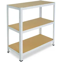 shelfplaza HOME 90x50x30 cm Schwerlastregal in weiß mit 3 Böden und 175 kg Traglast pro Boden