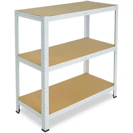 shelfplaza HOME 90x50x30 cm Schwerlastregal in weiß mit 3 Böden und 175 kg Traglast pro Boden