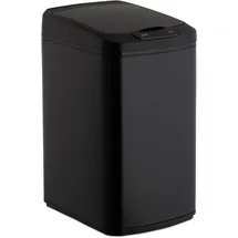 Relaxdays Sensor Mülleimer 12l, eckiger Abfalleimer mit Deckel & Inneneimer, Küche & Bad, Automatik Mülleimer, schwarz