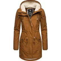 Ragwear Wintermantel "Elsie", Damen, Gr. S (36), braun (zimt), Außenmaterial: 65% Polyester, 35% Baumwolle. Innenfutter: 100% Polyester. Wattierung: 100% Polyester, tailliert ca.