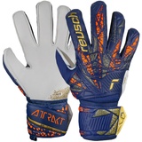 Reusch Attrakt Grip Junior Torwarthandschuhe für Kinder mit Expanse Cut und herausragendem Grip, 5, blau-Gold