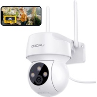 COOAU 2K Überwachungskamera Außen, WLAN Kamera Outdoor mit PTZ, Farbnachtsicht, Nachtsicht, Drei Alarmmodi, IP65