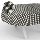 Wachstuch-Tischdecke Tischdecke abwaschbar Wachstuch Garten-Tischdecke Outdoor Indoor Oval 180x140cm Schnittkante Karo Schwarz