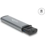 DeLock USB 5 Gbps Kartenleser mit SD und Micro Slot Aufbewahrungsfächern für