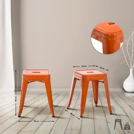 deluke Hocker FULDA Metall 40 x 46 x 40 cm Orange
