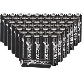 XCell 50x XCell Mignon Akku AA LSD Plus Ni-MH 1,2V 2550 mAh low self-discharge