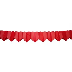 Herzgirlande rot 6 m Papier