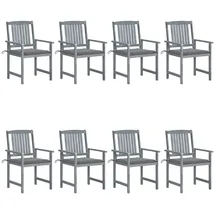 vidaXL Gartenstuhl mit Kissen 59 x 57 x 53 cm grau 8 St.