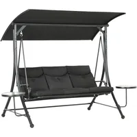 Outsunny Hollywoodschaukel - 278Lx135Wx177Hcm - Schwarz