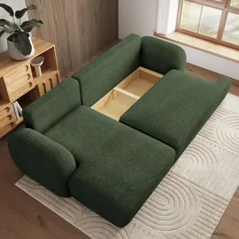 masseno Eckcouch Polyester 3-Sitzer Grün