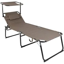 Mojawo XXL Gartenliege Taupe mit Dach