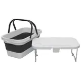 Platinet Picknickkorb Faltbarer Picknickkorb Korb mit Deckel und Tischfunktion