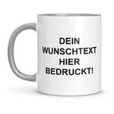 LIEBTASTISCH Personalisierte Tasse – Tasse mit Namen – Spülmaschinen- & Mikrowellengeeignet – In Deutschland bedruckt – 330 ml – Tasse personalisiert & beidseitig bedruckt – Tasse bedrucken (Grau)