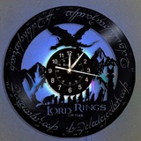 Smotly Herr der Ringe Musik Band Vinyl Wanduhr, LED 7 Farben Nachtlampe Retro Wanduhr, Wohnzimmer, Küche, einzigartige Geschenke, handgefertigte Heim-Wanddekoration (mit Licht/Hook+Gift Bag)