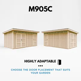 TIMBELA Gartenhaus 2,79 x 5,30 m Dunkelrot