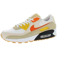 NIKE Air Max 90 SE Herren-Sneaker, modische Schuhe FB4315 (Weiß/Sesam/Zitronenwaschung/Sicherheits-Orange 100), Größe 44, Multi, 44 EU - 44 EU