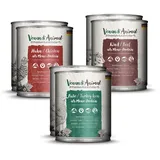 Venandi Animal - Premium Nassfutter für Katzen, Probierpaket Huhn, Pute, Rind, 6 x 800 g (6er Pack), getreidefrei und naturbelassen